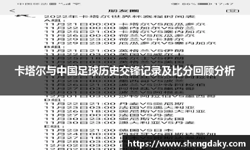 卡塔尔与中国足球历史交锋记录及比分回顾分析